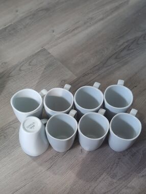 Title:Corelle White Porcelain Coffee Mugs - Set of 8